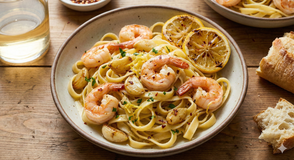Lemon Garlic Butter Shrimp Pasta