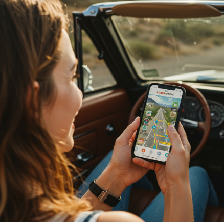 Viagem com o auxilio do aplicativo Roadtrippers